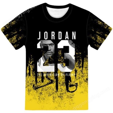 3D数码印花 时尚潮流 23号迈克尔乔丹 年轻运动T恤 多色可选一件代发